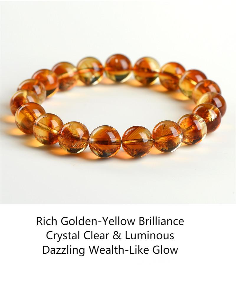 Crystal Lumina™ Premium Natural Citrine Bracelet - Rare Pyramid Phantom Inclusions for Wealth & Success