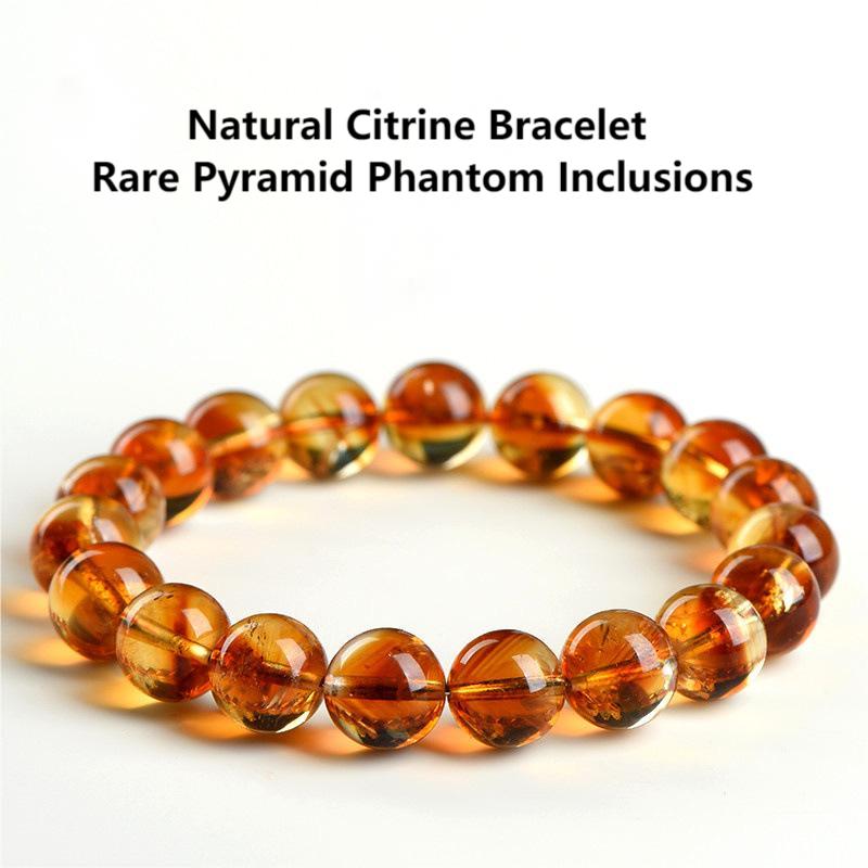 Crystal Lumina™ Premium Natural Citrine Bracelet - Rare Pyramid Phantom Inclusions for Wealth & Success