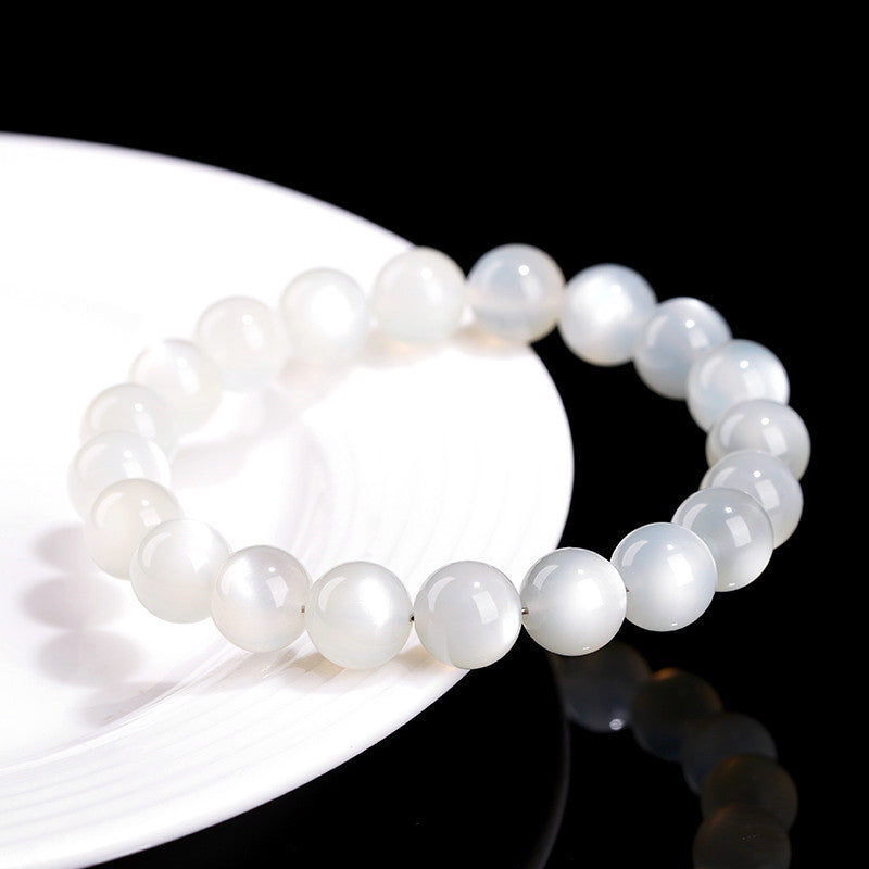 Premium Natural White Moonstone Bracelet – Soft Luminous Glow Crystal | Calm Energy, Intuition & Self-Love Jewelry by Crystal Lumina