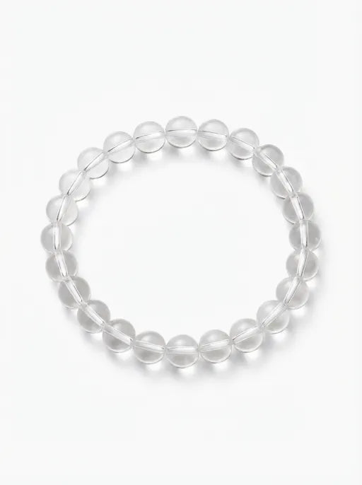 Crystal Lumina™ Natural White Crystal Bracelet | Genuine Clear Quartz Single Strand | Healing Energy Jewelry for Women & Men