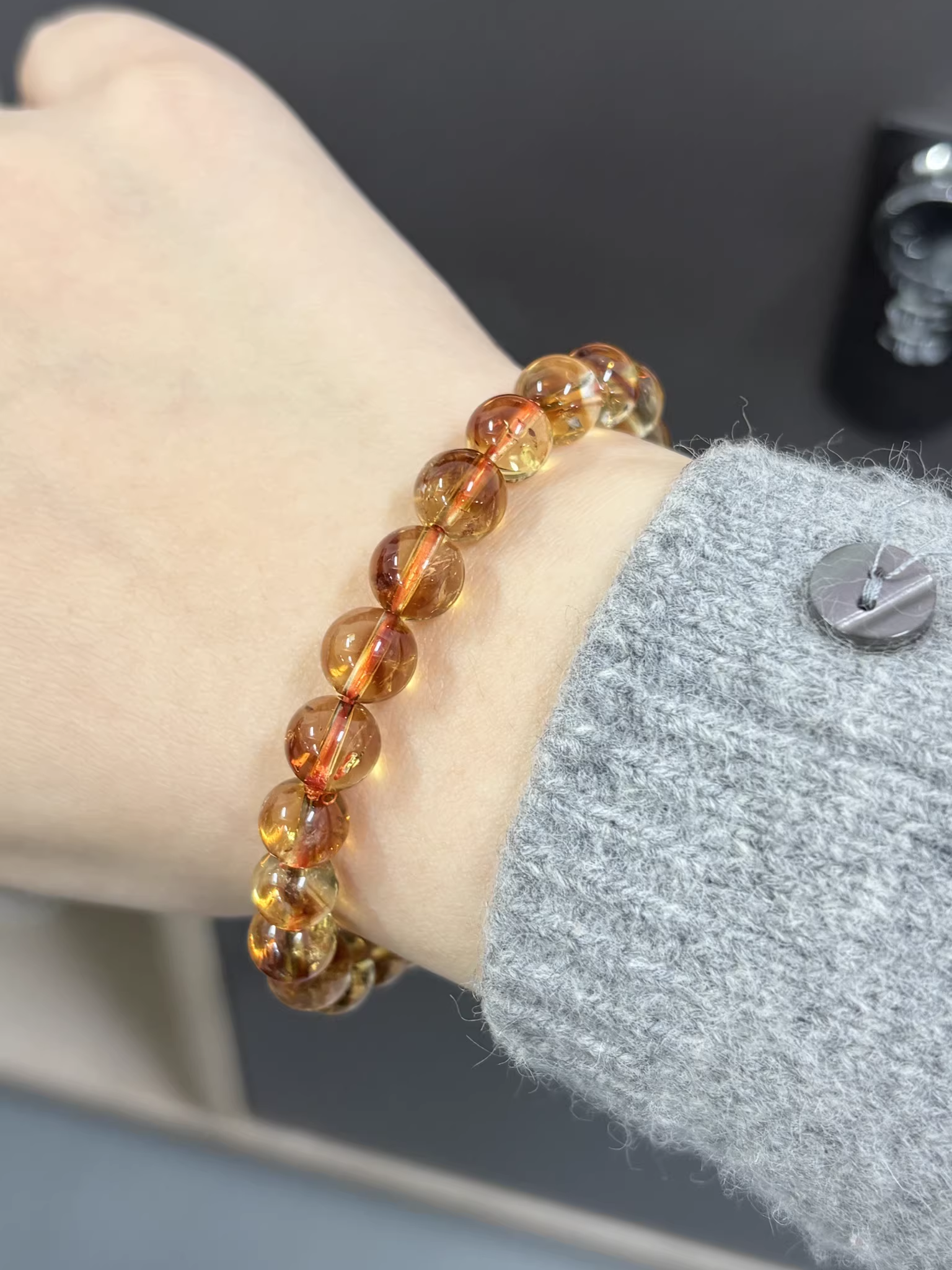 Crystal Lumina™ Premium Natural Citrine Bracelet - Rare Pyramid Phantom Inclusions for Wealth & Success