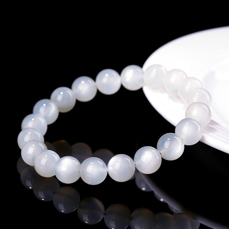 Premium Natural White Moonstone Bracelet – Soft Luminous Glow Crystal | Calm Energy, Intuition & Self-Love Jewelry by Crystal Lumina