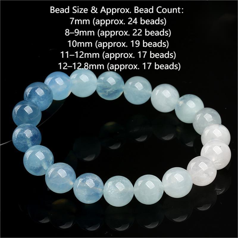 Natural Gradient Aquamarine Bracelet by Crystal Lumina | High-Clarity Ice-Grade Blue Beryl | Calm & Serenity Statement Gift