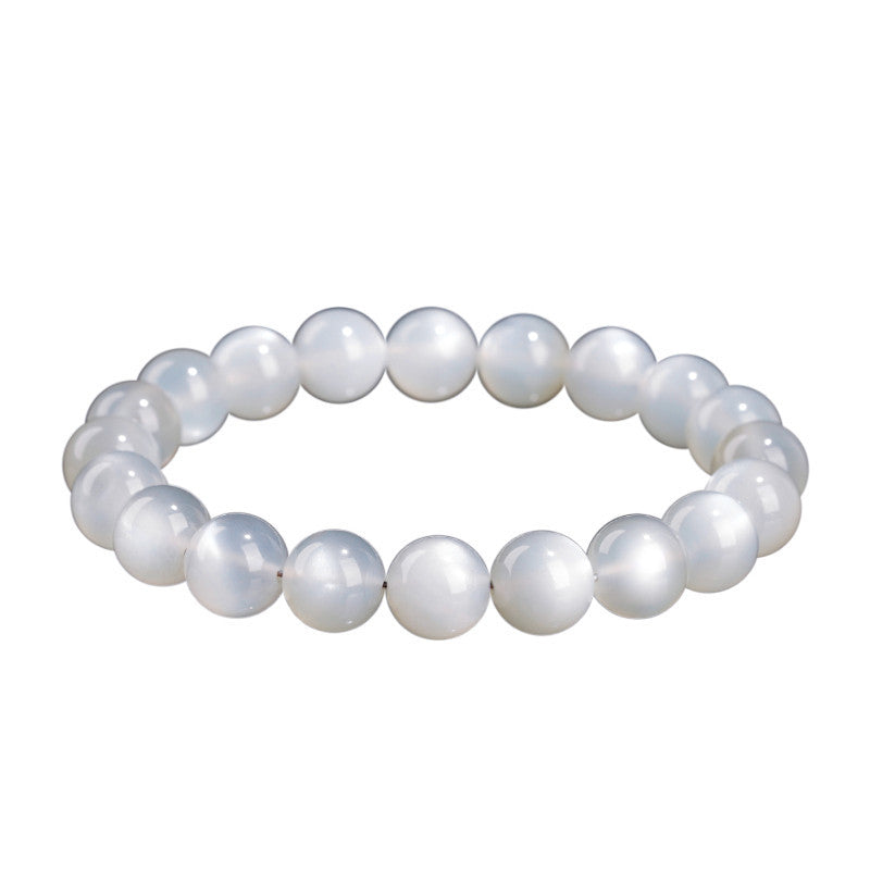 Premium Natural White Moonstone Bracelet – Soft Luminous Glow Crystal | Calm Energy, Intuition & Self-Love Jewelry by Crystal Lumina