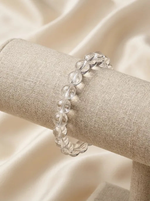 Crystal Lumina™ Natural White Crystal Bracelet | Genuine Clear Quartz Single Strand | Healing Energy Jewelry for Women & Men