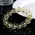 Natural Lemon Yellow Rainbow Azeztulite Bracelet – Clear High-Vibration Crystal Beads | Abundance, Clarity & Energy Healing Jewelry by Crystal Lumina