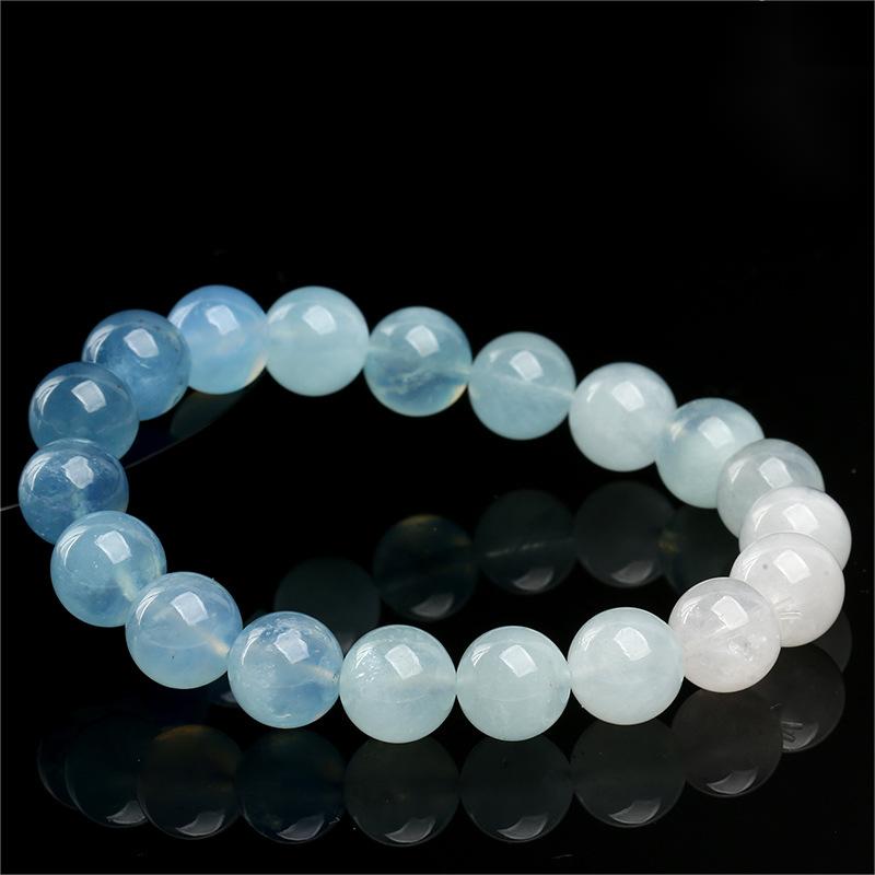 Natural Gradient Aquamarine Bracelet by Crystal Lumina | High-Clarity Ice-Grade Blue Beryl | Calm & Serenity Statement Gift