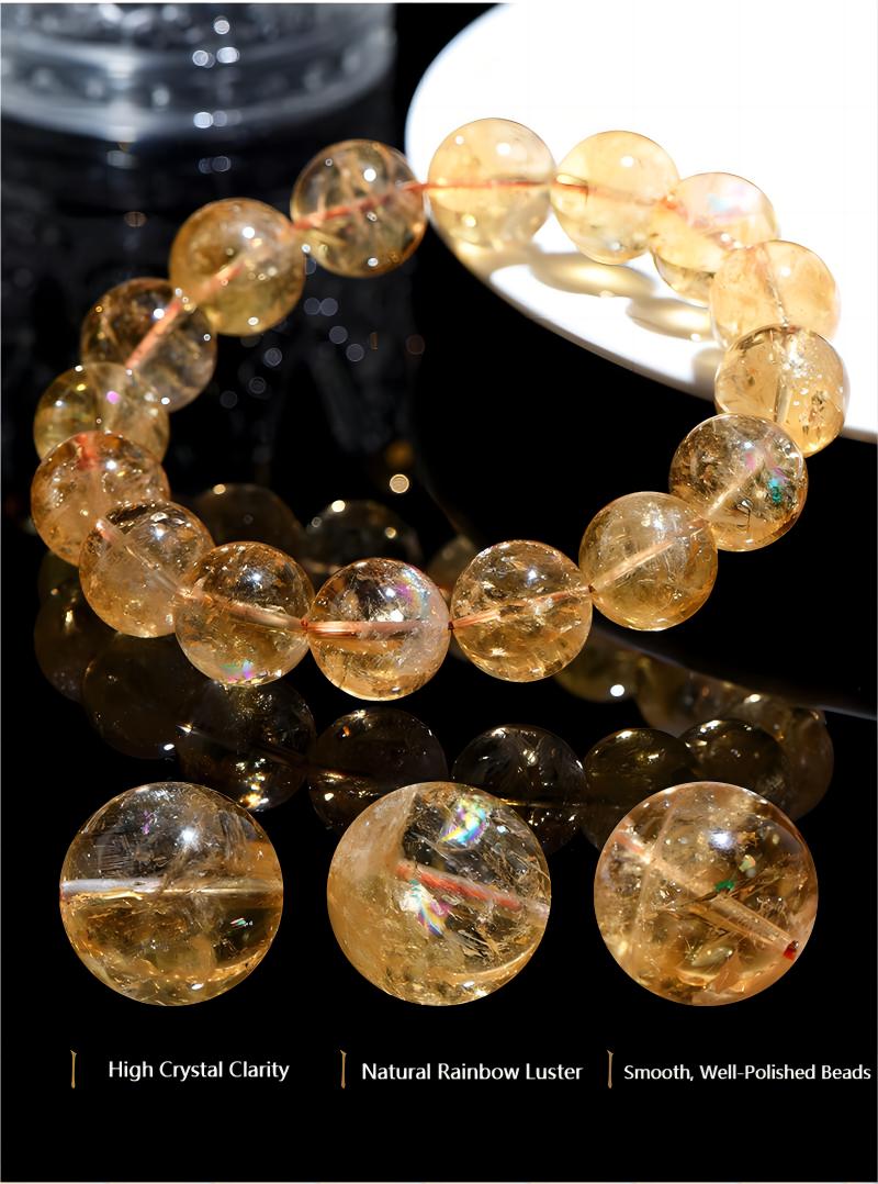 Natural Yellow Azeztulite Quartz Bracelet by Crystal Lumina | Rare High-Frequency Healing Stone | Spiritual Growth & Energy Alignment
