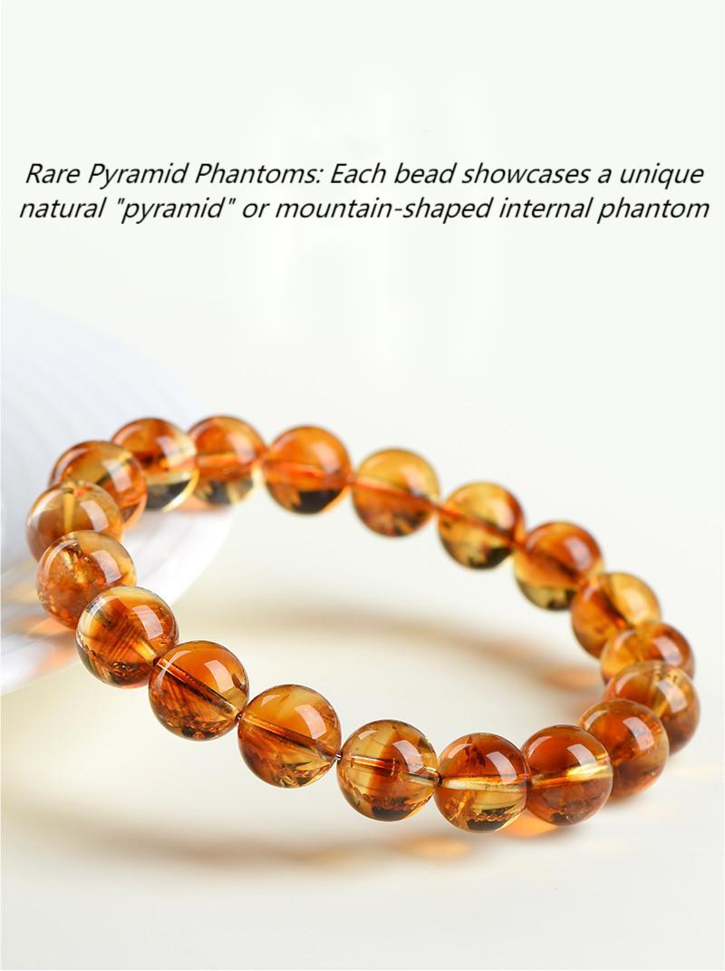 Crystal Lumina™ Premium Natural Citrine Bracelet - Rare Pyramid Phantom Inclusions for Wealth & Success
