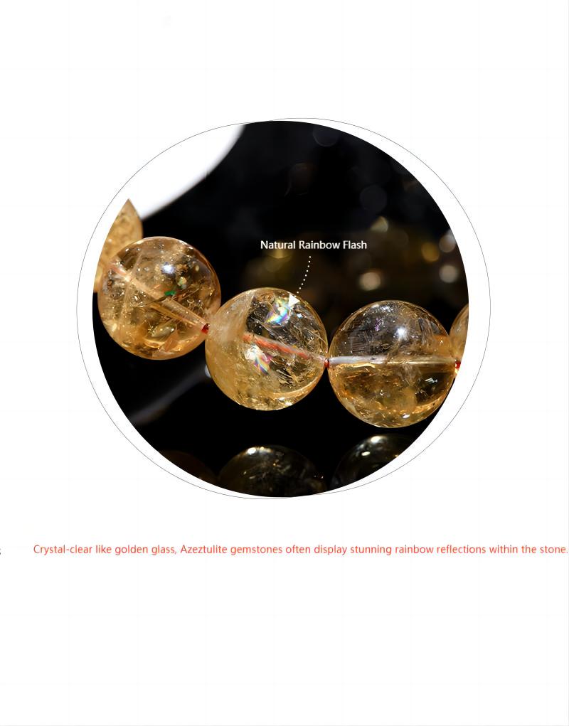 Natural Yellow Azeztulite Quartz Bracelet by Crystal Lumina | Rare High-Frequency Healing Stone | Spiritual Growth & Energy Alignment