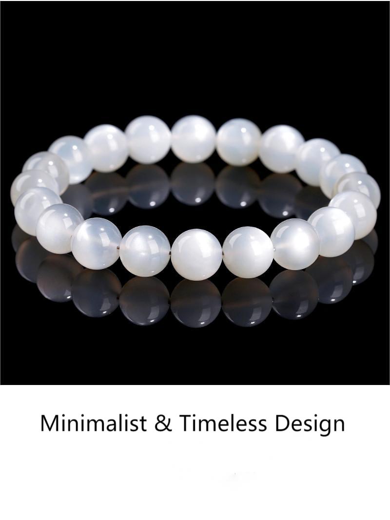 Premium Natural White Moonstone Bracelet – Soft Luminous Glow Crystal | Calm Energy, Intuition & Self-Love Jewelry by Crystal Lumina