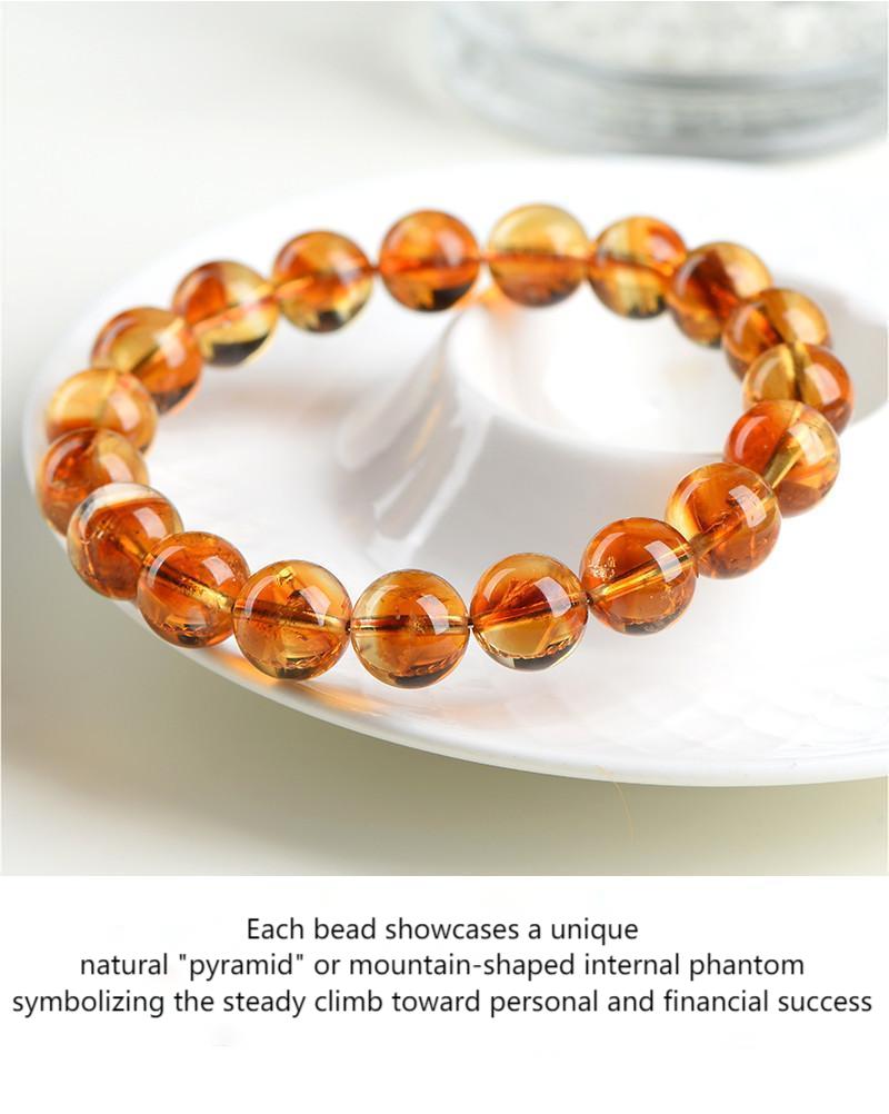 Crystal Lumina™ Premium Natural Citrine Bracelet - Rare Pyramid Phantom Inclusions for Wealth & Success