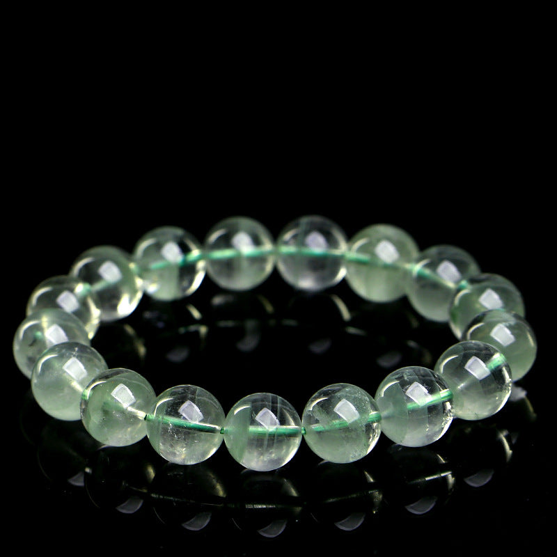 Natural Green Phantom Quartz Beaded Bracelet by Crystal Lumina | Genuine Chlorite Inclusion Ghost Crystal | Wealth & Success Healing Gift