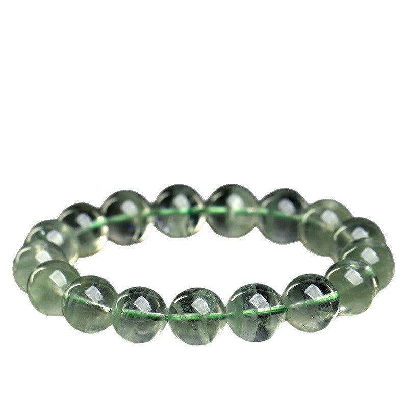 Natural Green Phantom Quartz Beaded Bracelet by Crystal Lumina | Genuine Chlorite Inclusion Ghost Crystal | Wealth & Success Healing Gift