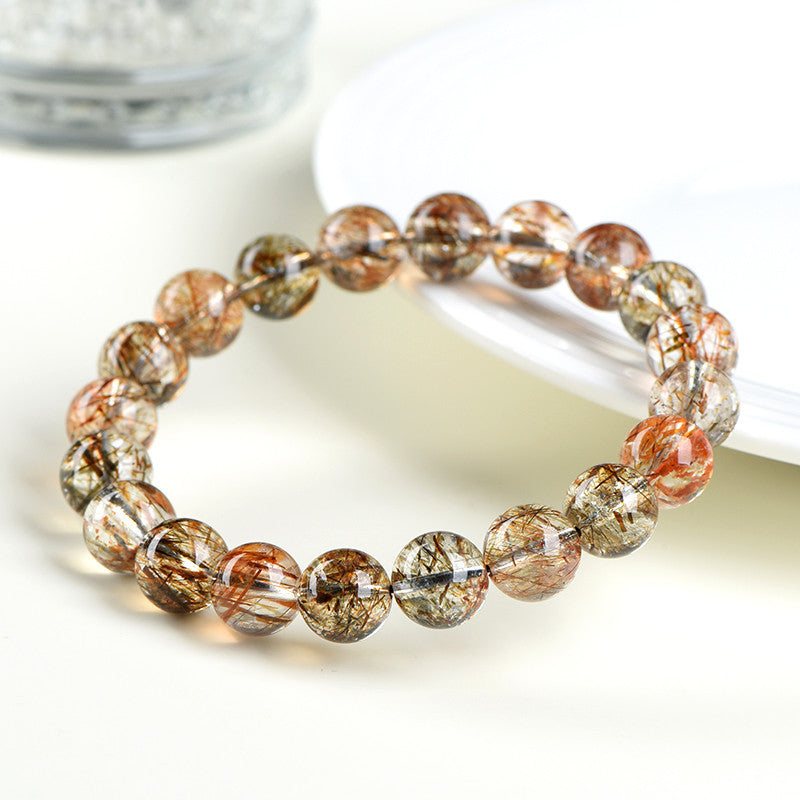 Natural Black Gold Super Seven Crystal Bracelet by Crystal Lumina | Rare High-Vibration Sacred Seven | Chakra Balancing & Spiritual Growth Gift