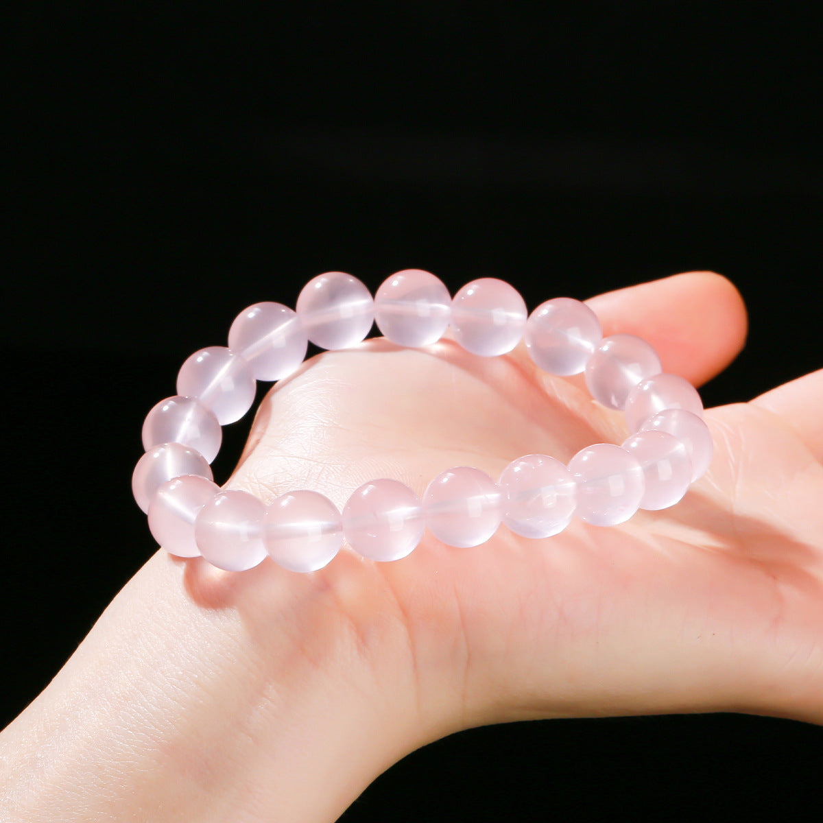 Premium Star Rose Quartz Bracelet by Crystal Lumina | Natural Soft Blush Pink Stone | Healing Crystal Gift for Love & Compassion