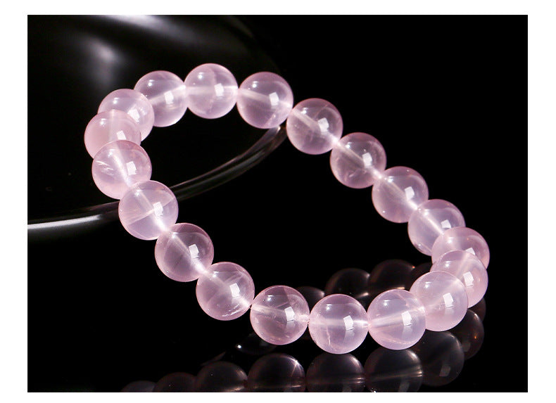 Premium Star Rose Quartz Bracelet by Crystal Lumina | Natural Soft Blush Pink Stone | Healing Crystal Gift for Love & Compassion