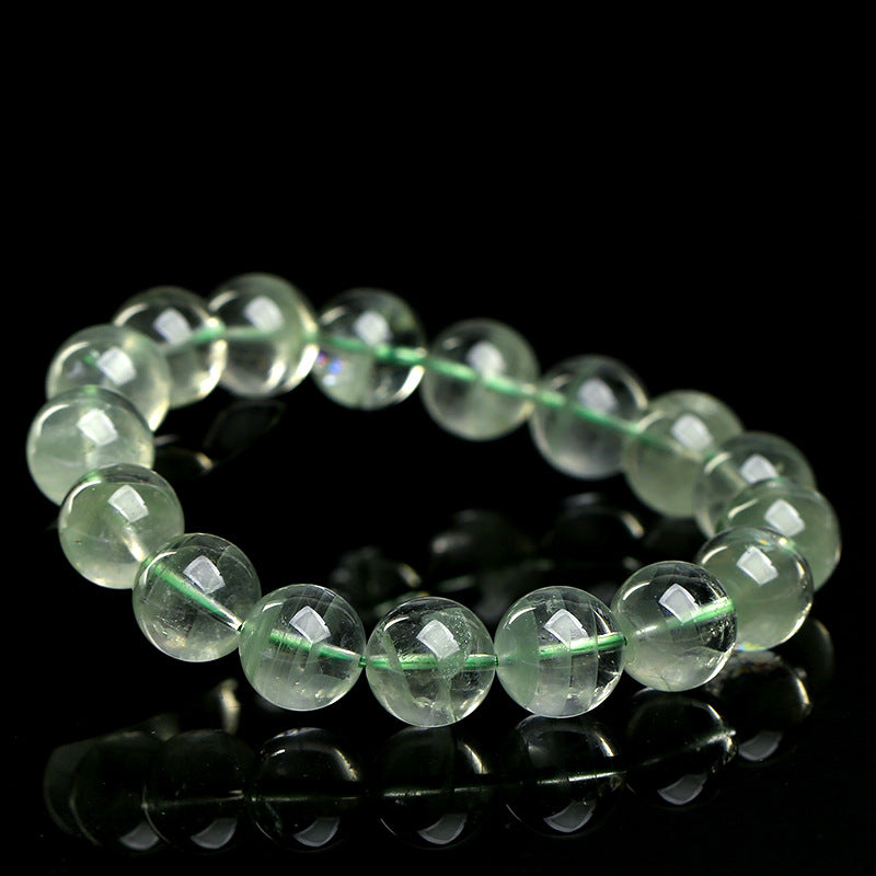 Natural Green Phantom Quartz Beaded Bracelet by Crystal Lumina | Genuine Chlorite Inclusion Ghost Crystal | Wealth & Success Healing Gift