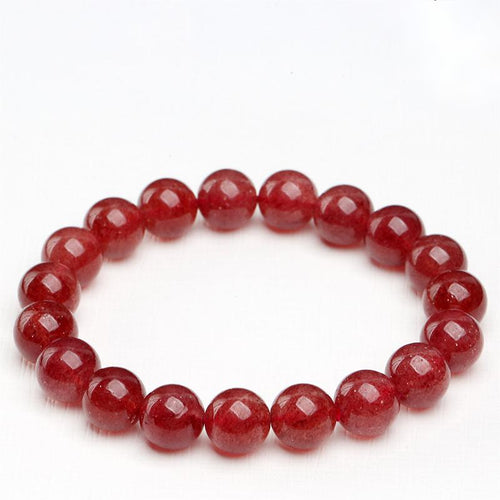 Crystal Lumina™ Premium Ice-Clear Strawberry Quartz Bracelet - Rare Translucent Healing Gemstone for Love & Radiance