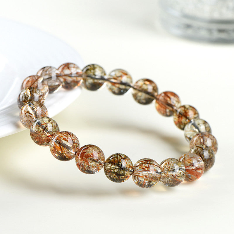 Natural Black Gold Super Seven Crystal Bracelet by Crystal Lumina | Rare High-Vibration Sacred Seven | Chakra Balancing & Spiritual Growth Gift