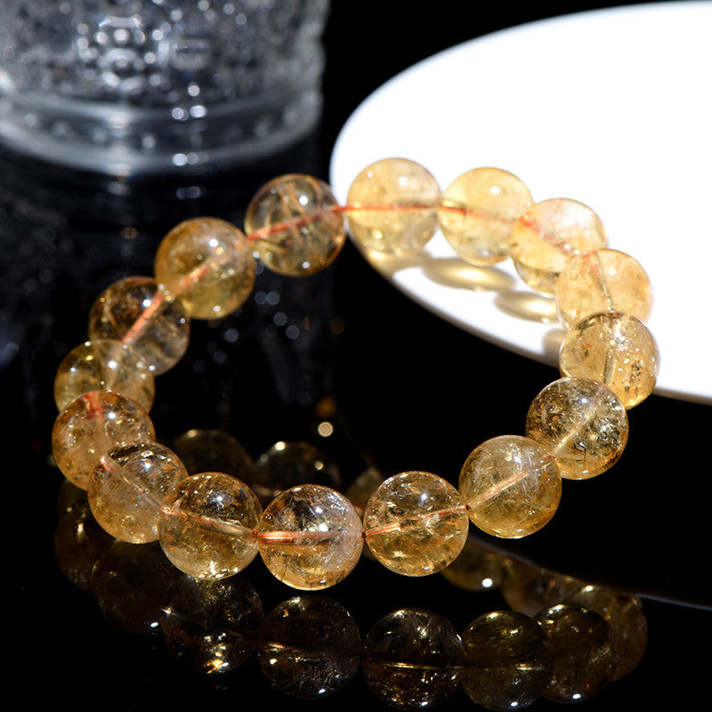 Natural Yellow Azeztulite Quartz Bracelet by Crystal Lumina | Rare High-Frequency Healing Stone | Spiritual Growth & Energy Alignment