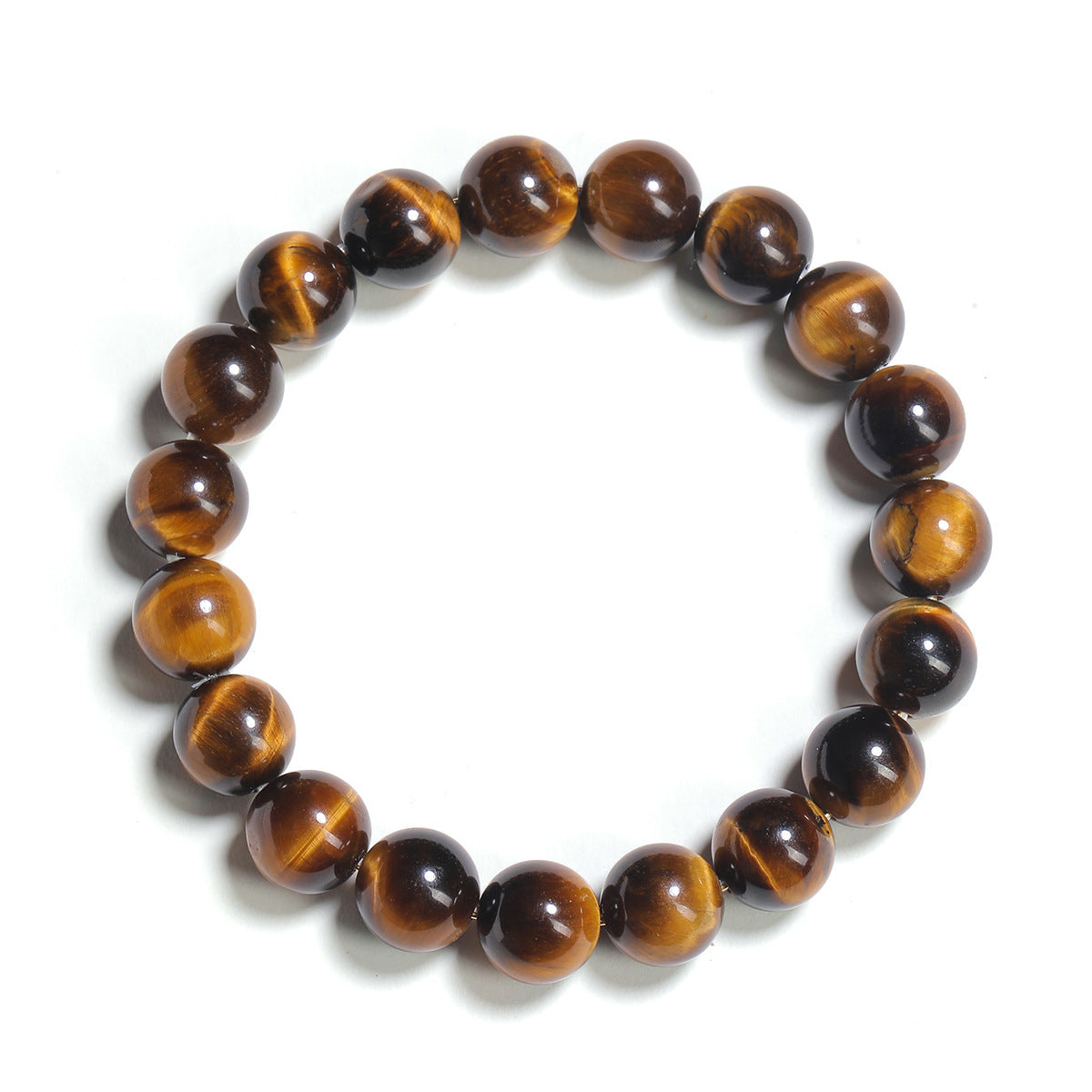 Natural Yellow Tiger’s Eye Bracelet by Crystal Lumina | Genuine Round Bead Jewelry | Protective Gift for Men & Women