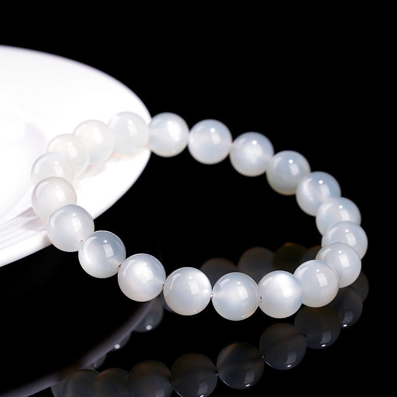 Premium Natural White Moonstone Bracelet – Soft Luminous Glow Crystal | Calm Energy, Intuition & Self-Love Jewelry by Crystal Lumina