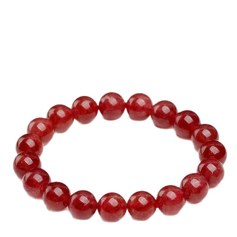 Crystal Lumina™ Premium Ice-Clear Strawberry Quartz Bracelet - Rare Translucent Healing Gemstone for Love & Radiance
