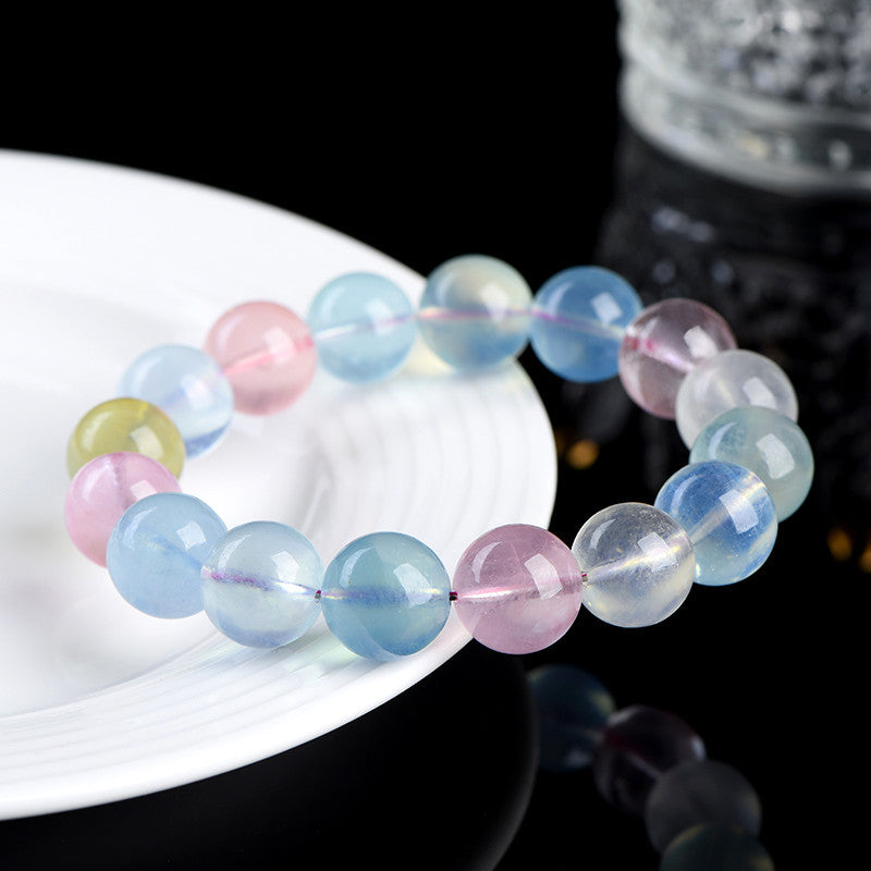 Premium Rainbow Morganite Bracelet by Crystal Lumina - Natural Pastel Beryl Beads for DIY Jewelry & Healing Energy Wear