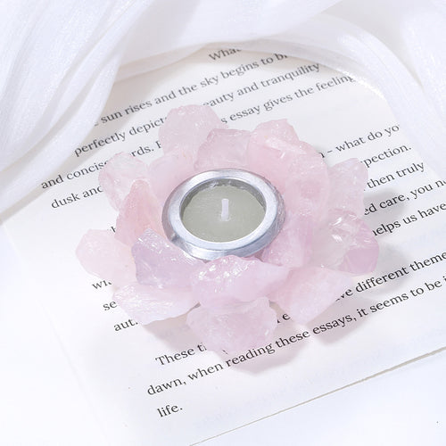 Crystal Lumina™ Natural Crystal Raw Stone Candlestick – Gemstone Candle Holder, Crystal Ornament for Christmas Home Decor