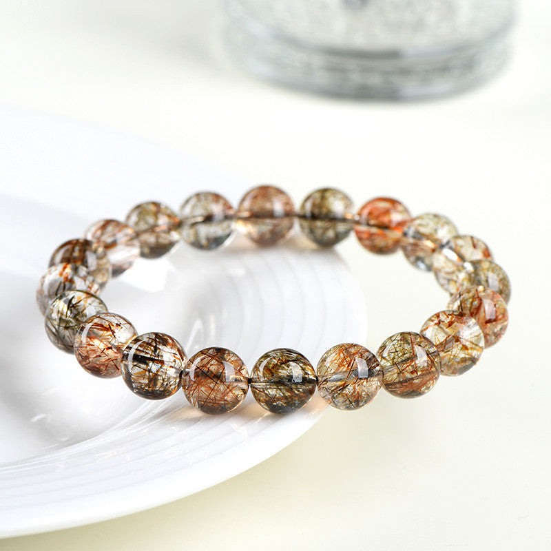 Natural Black Gold Super Seven Crystal Bracelet by Crystal Lumina | Rare High-Vibration Sacred Seven | Chakra Balancing & Spiritual Growth Gift