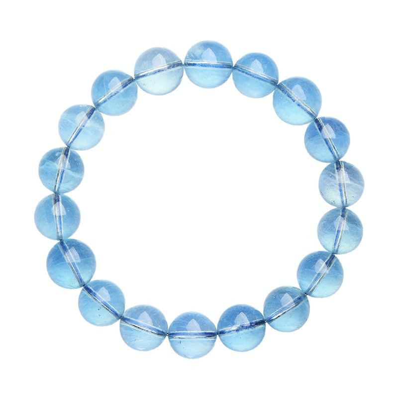 Natural Aquamarine Crystal Beaded Bracelet by Crystal Lumina | Genuine Blue Beryl | Calm & Clarity Stone Gift for Her