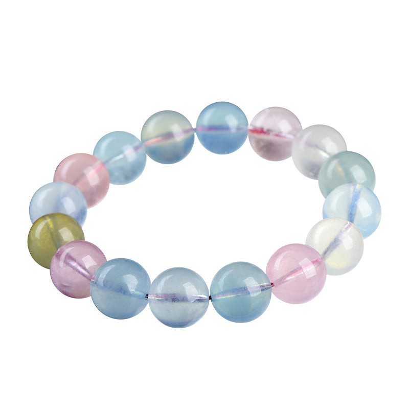 Premium Rainbow Morganite Bracelet by Crystal Lumina - Natural Pastel Beryl Beads for DIY Jewelry & Healing Energy Wear