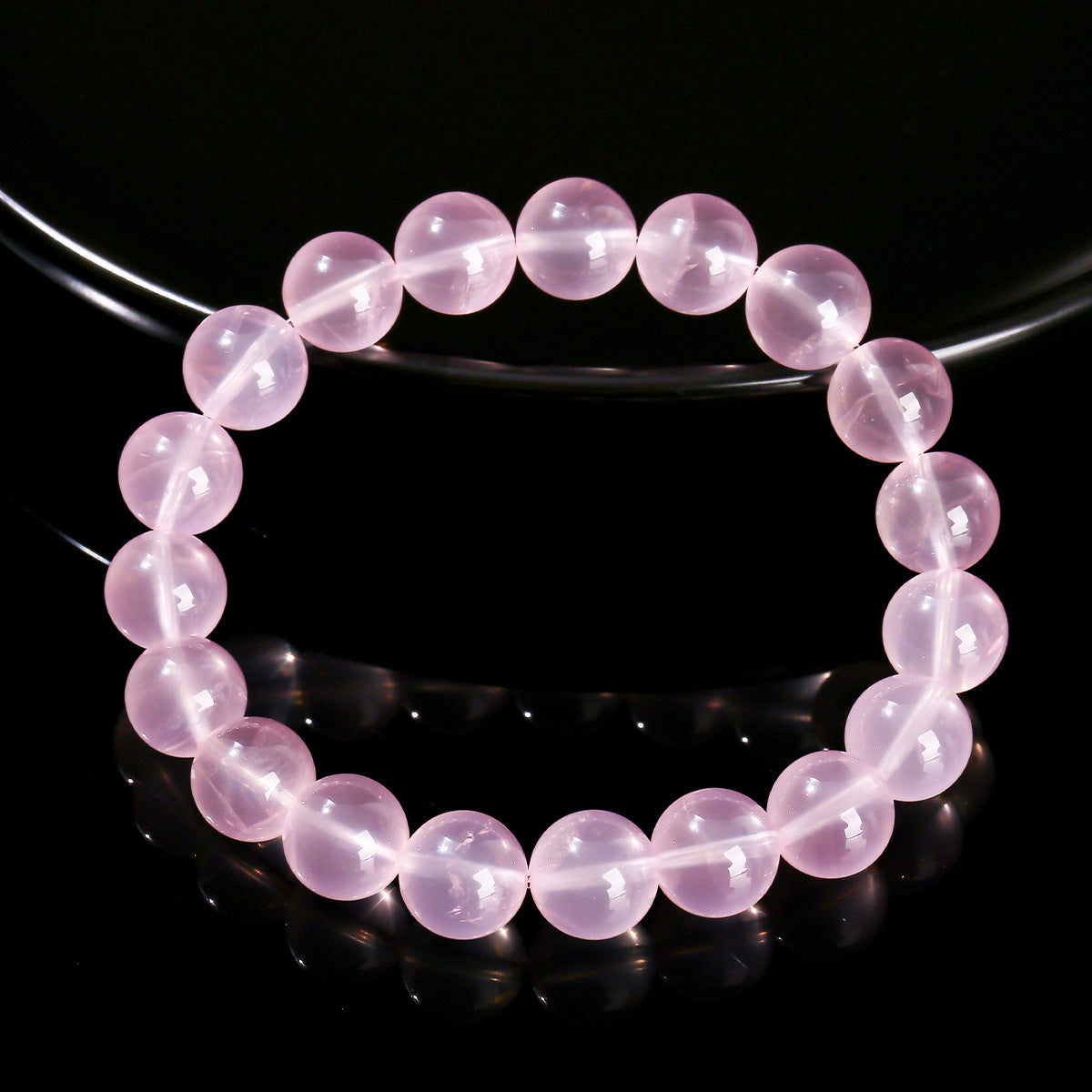 Premium Star Rose Quartz Bracelet by Crystal Lumina | Natural Soft Blush Pink Stone | Healing Crystal Gift for Love & Compassion