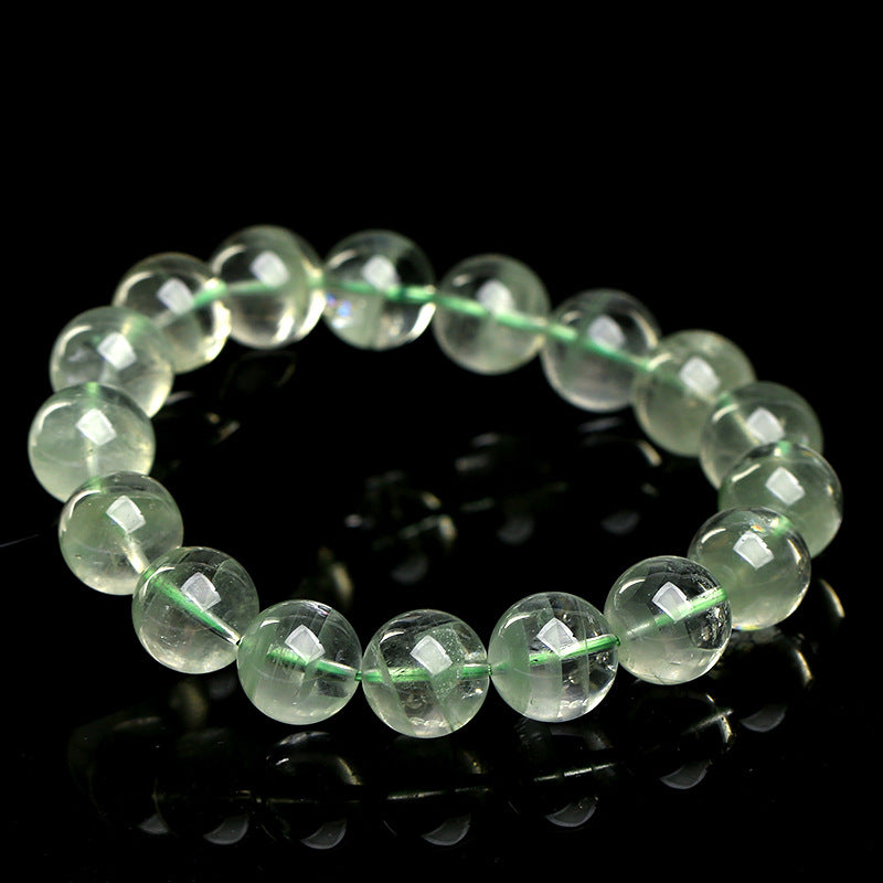 Natural Green Phantom Quartz Beaded Bracelet by Crystal Lumina | Genuine Chlorite Inclusion Ghost Crystal | Wealth & Success Healing Gift